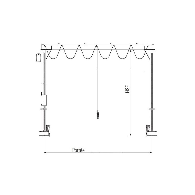 Portique acier motorisé